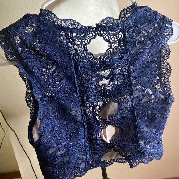 2 piece blue lace dress - Picture 4 of 4